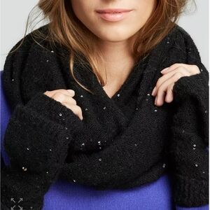 Kate Spade All Over Sequin Circle Scarf In Black One Size